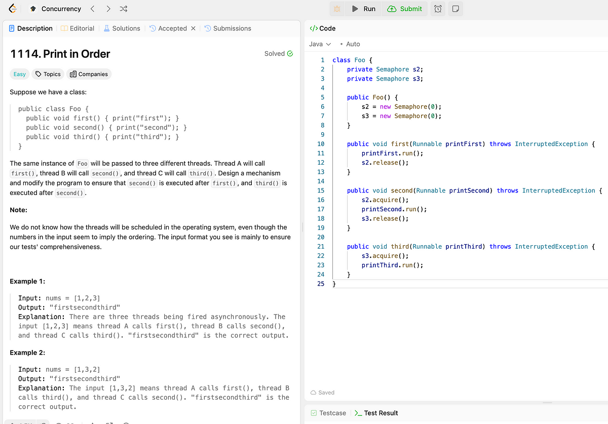 Java concurrency — print in order | by Alice Dai | Nov, 2024 | Medium