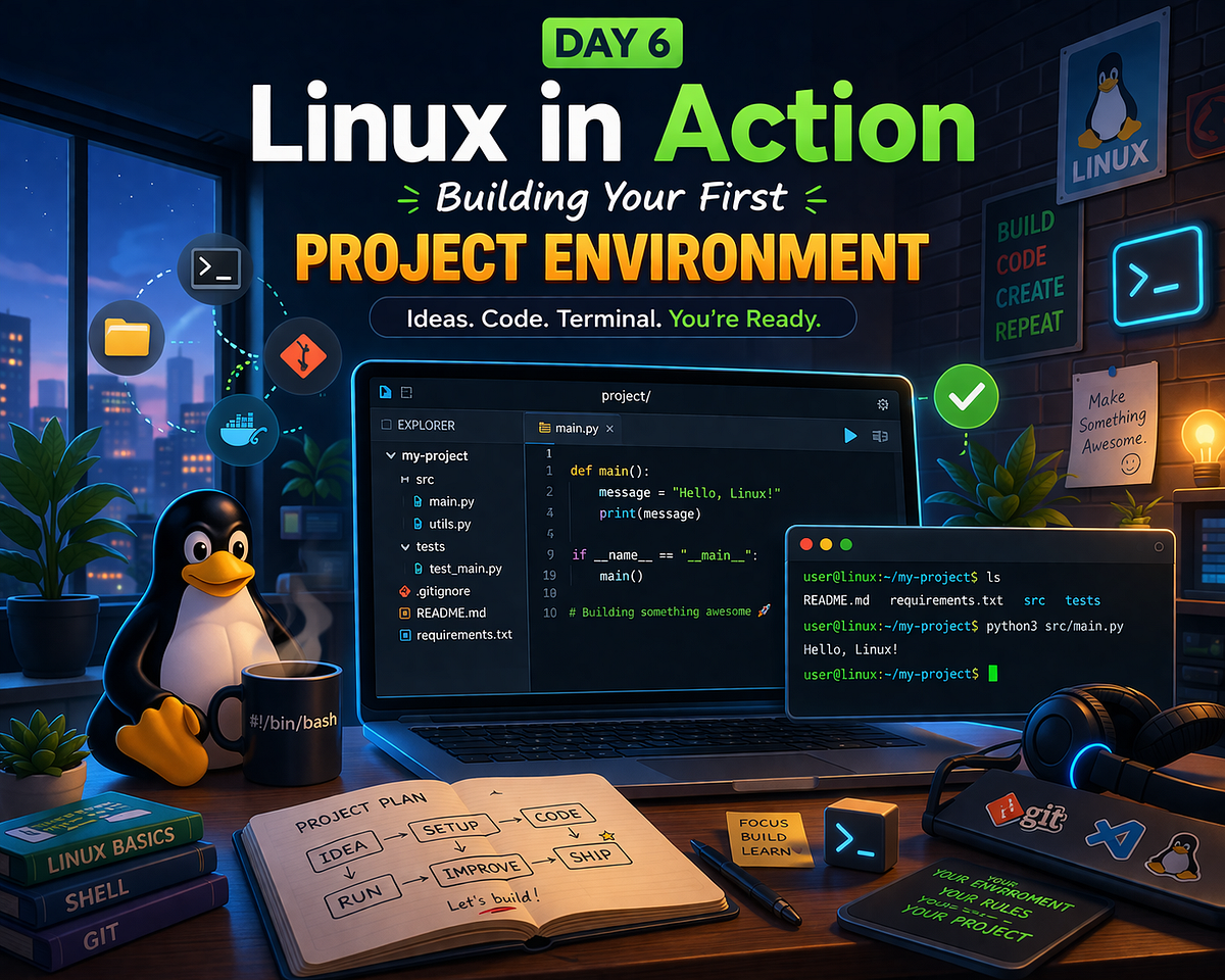 💻 Day 6: Linux in Action — Building Your First Project Environment | by ...