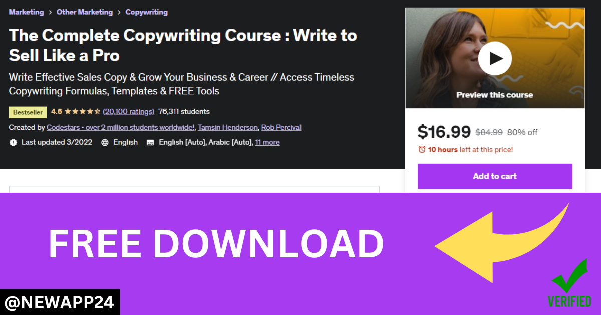 The Complete Copywriting Course : Write to Sell Like a Pro | FREE ...