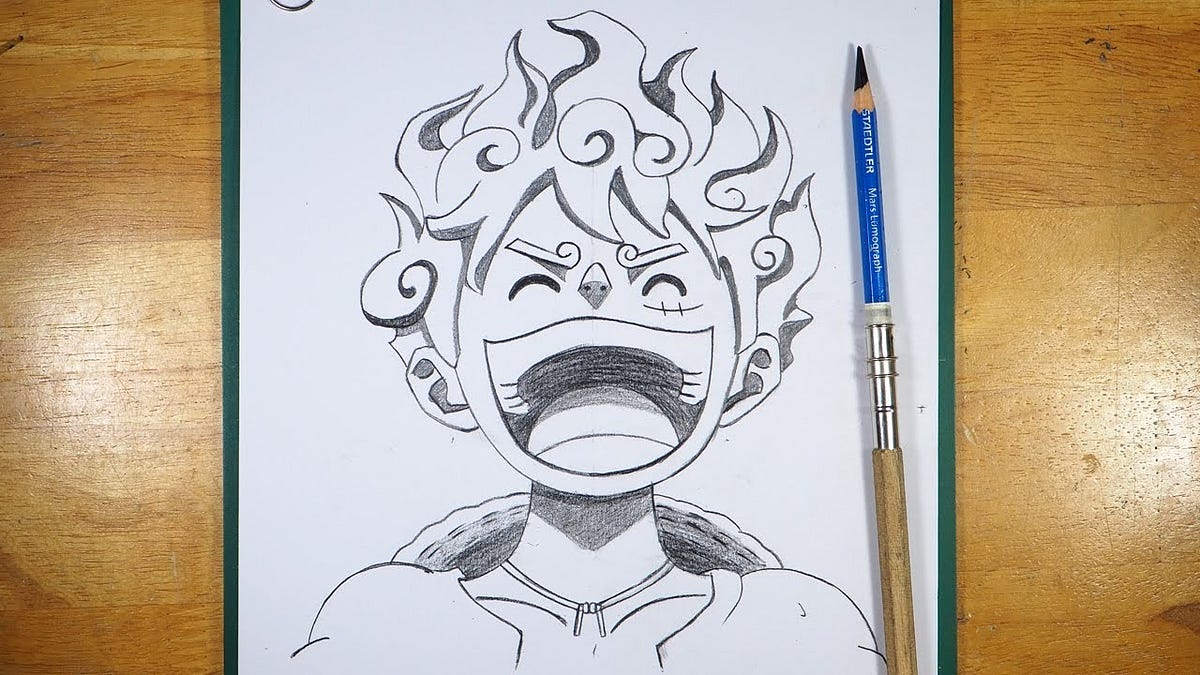 How To Draw Luffy Gear 5 Laughing by Anime Drawing Medium