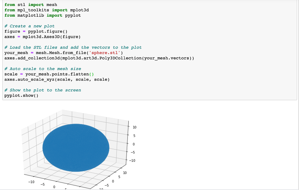 Working with STL files in NumPy. STL files are used for 3D models and ...