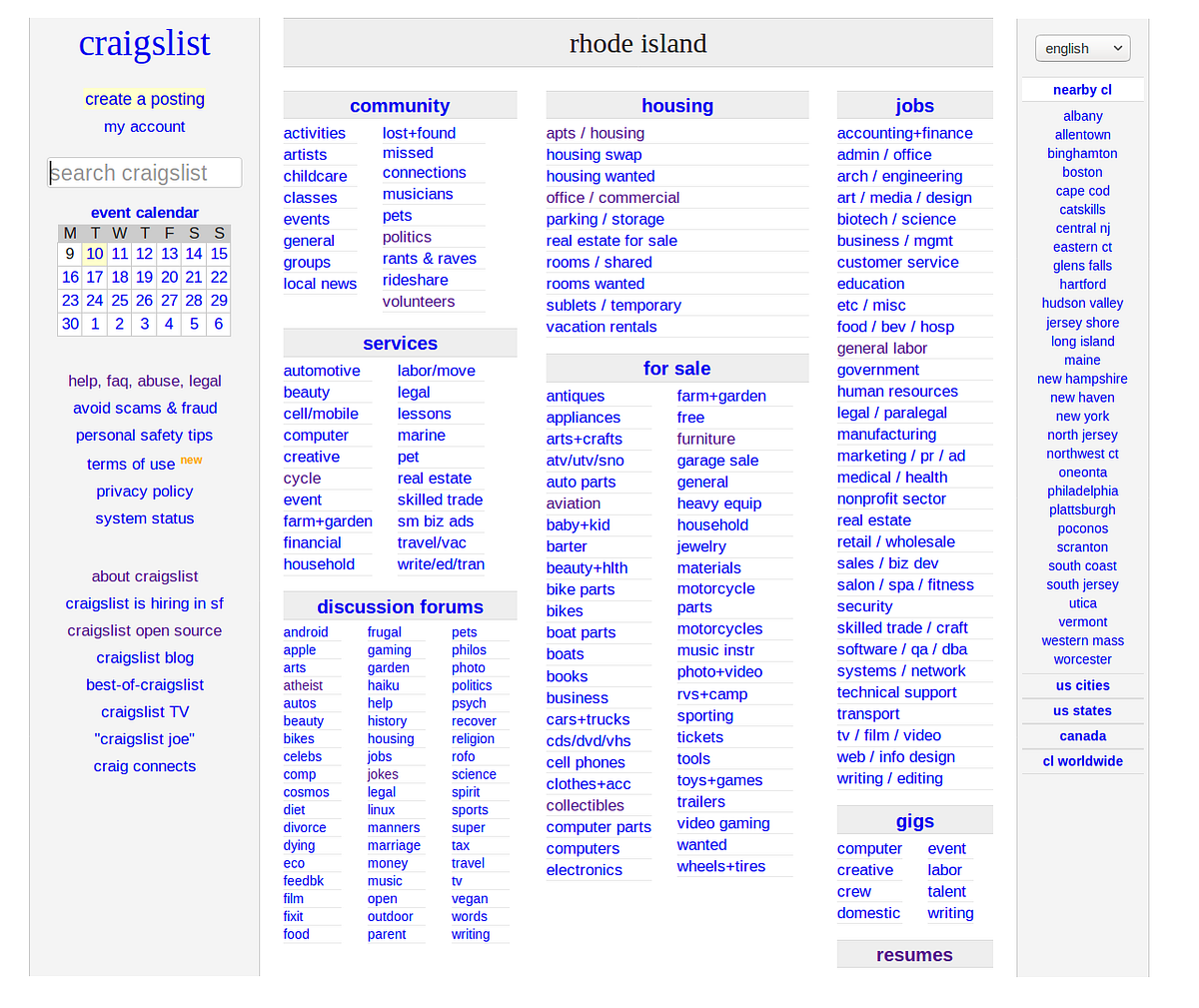 A UI/UX critique of Craigslist. Craigslist is known as the marketplace