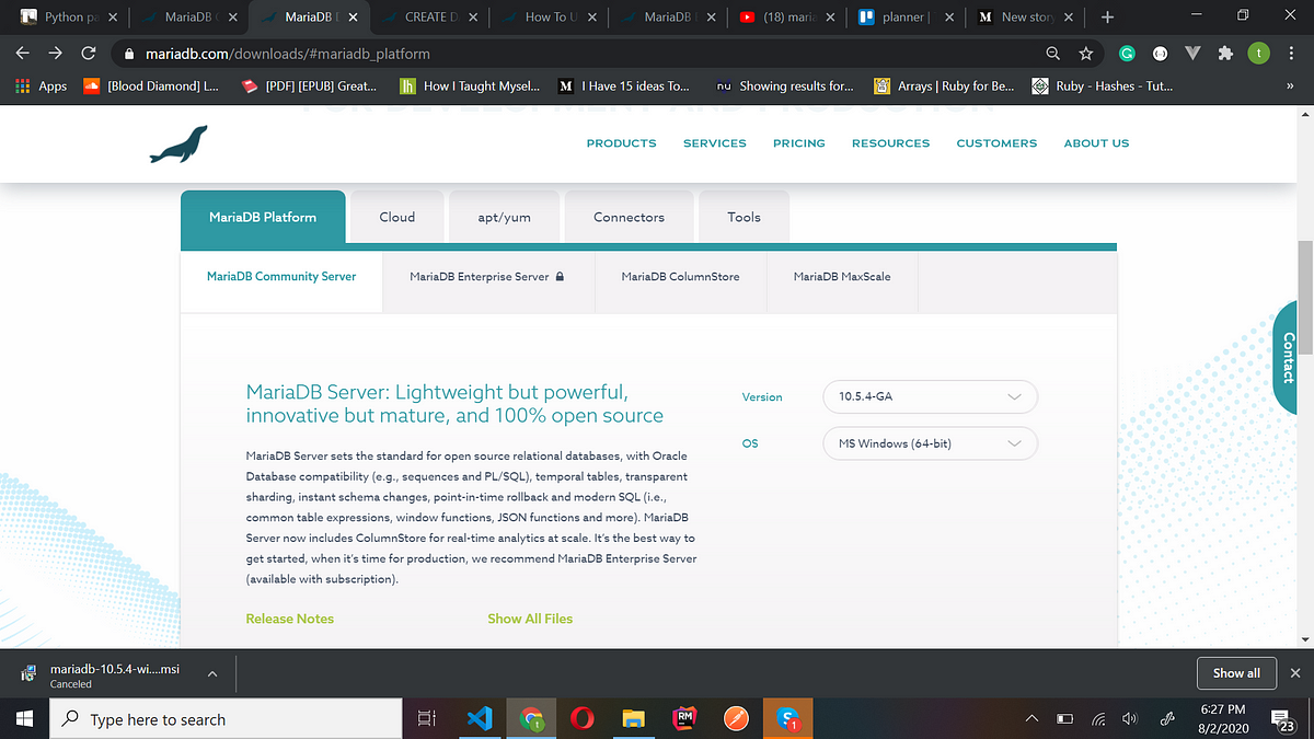 Setting Up Maria DB and connecting to a python application. | by Tony ...