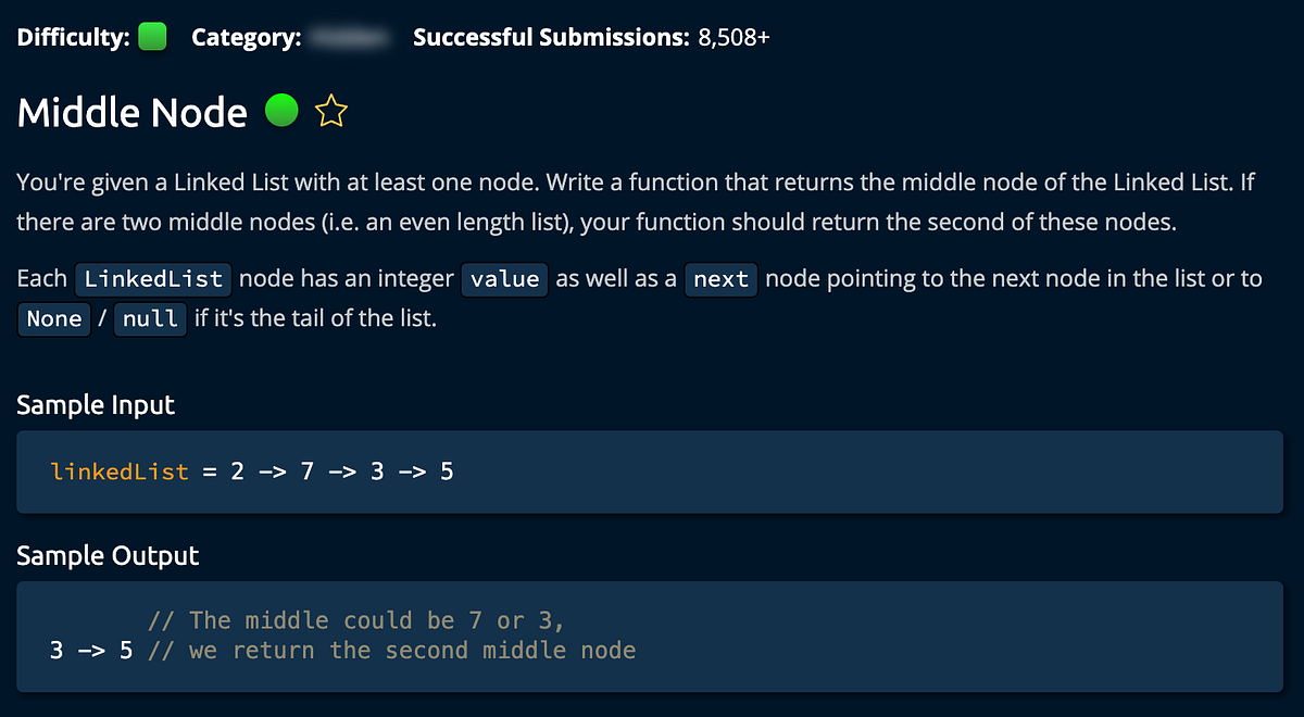 LeetCode: Middle Node Solution (Easy) | by Kyle-Anthony Hay | Medium