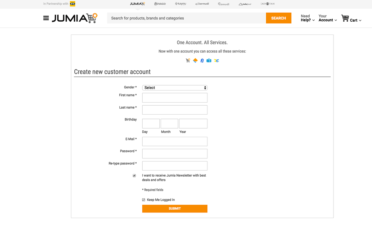 Day 1 of 100: A minimal, easy to do sign up form for Jumia.com | by ...