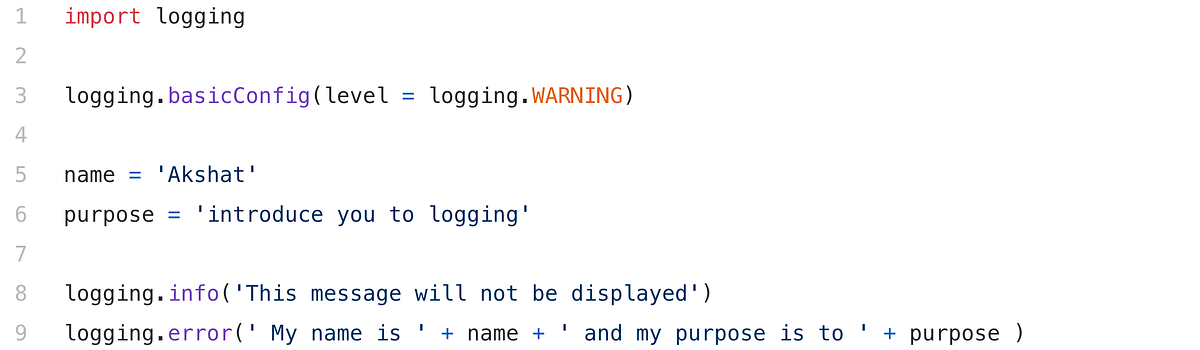 Logging in Python : A Gentle Introduction | by Akshat Gupta | Medium