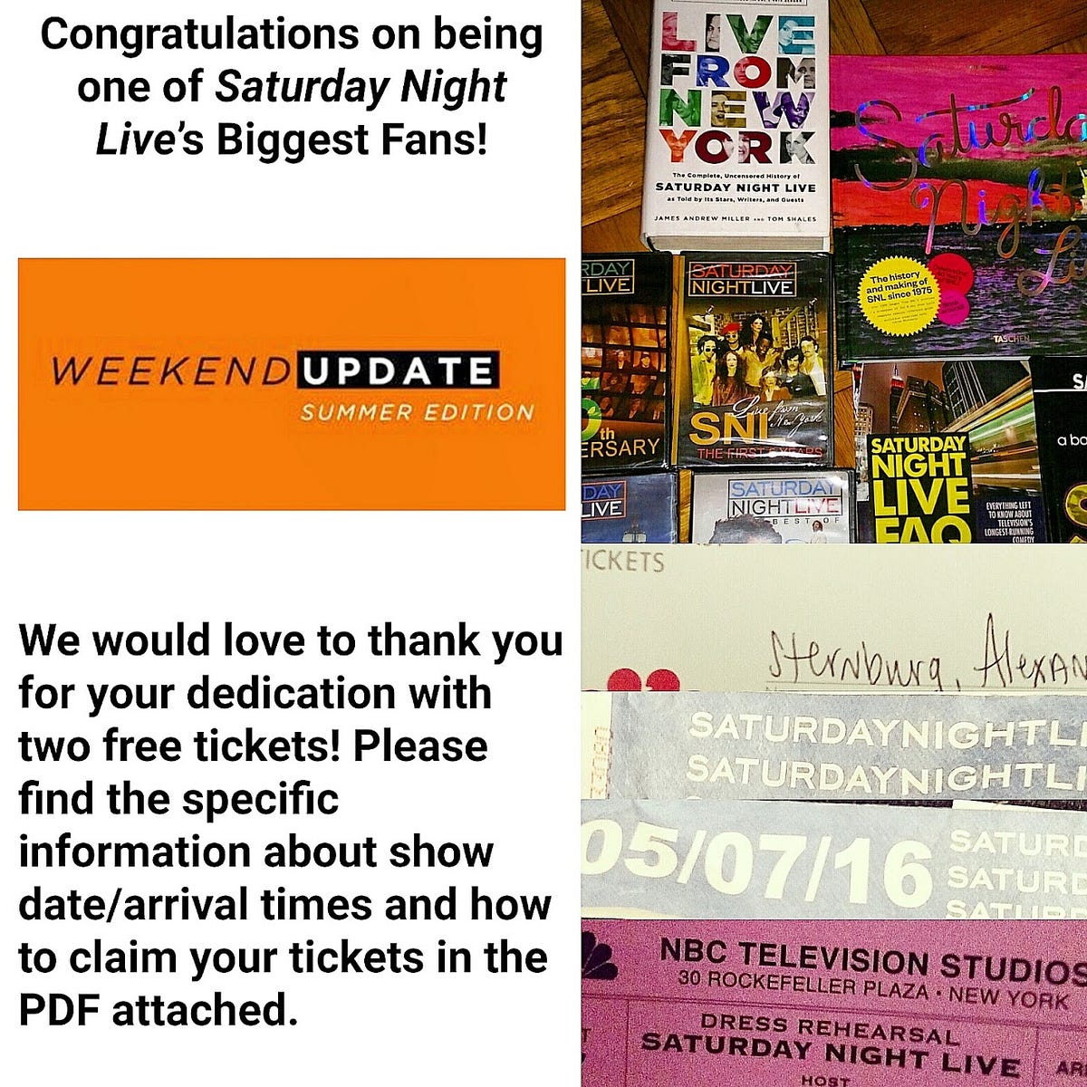 What It’s Like To Win The SNL Ticket Lottery by Ali Sternburg Medium