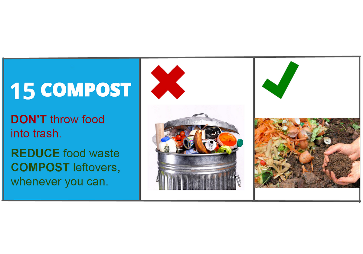 WEEK 15: COMPOST. AVOID throwing food into trash. REDUCE… | by MN | 52 ...