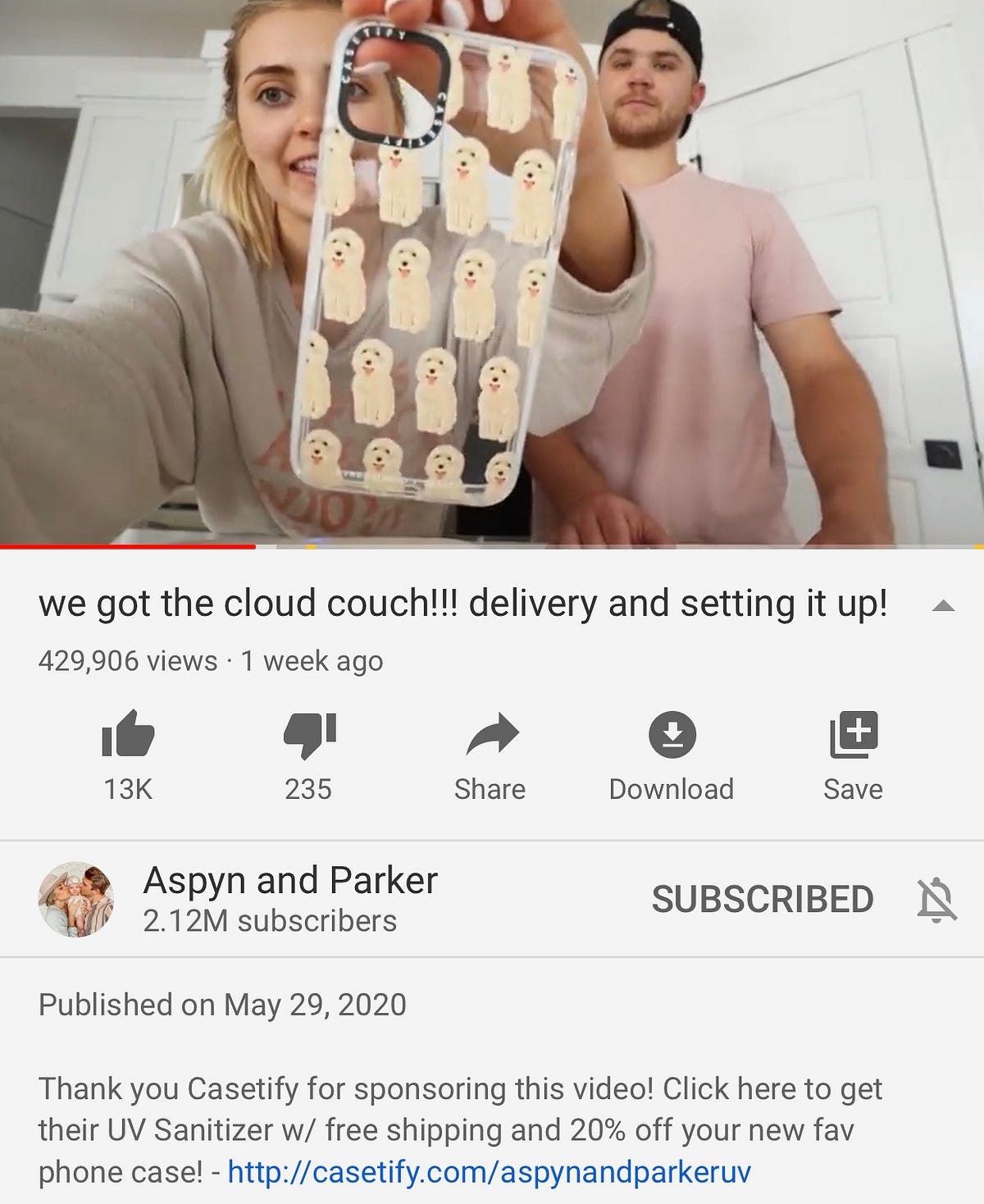 Casetify sponsors YouTube influencer’s video by Cassandra Huffman