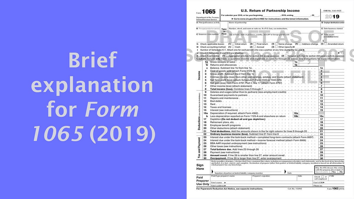 Brief explanation for Form 1065. Partnership tax return 1065 | by Meru ...