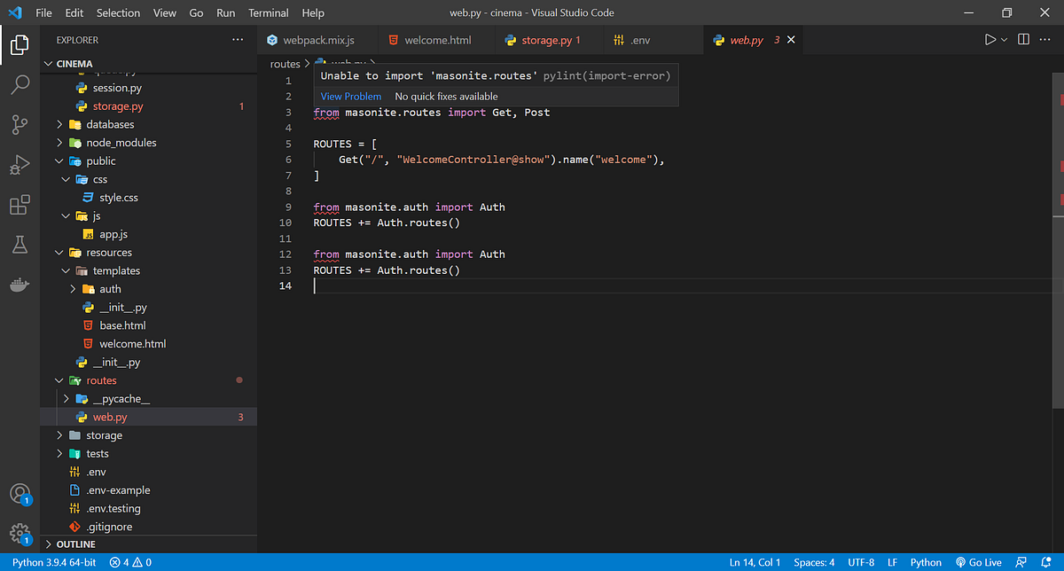 How To Solve Masonite Import Errors In VSCode | by Dilan Tsasi | Medium