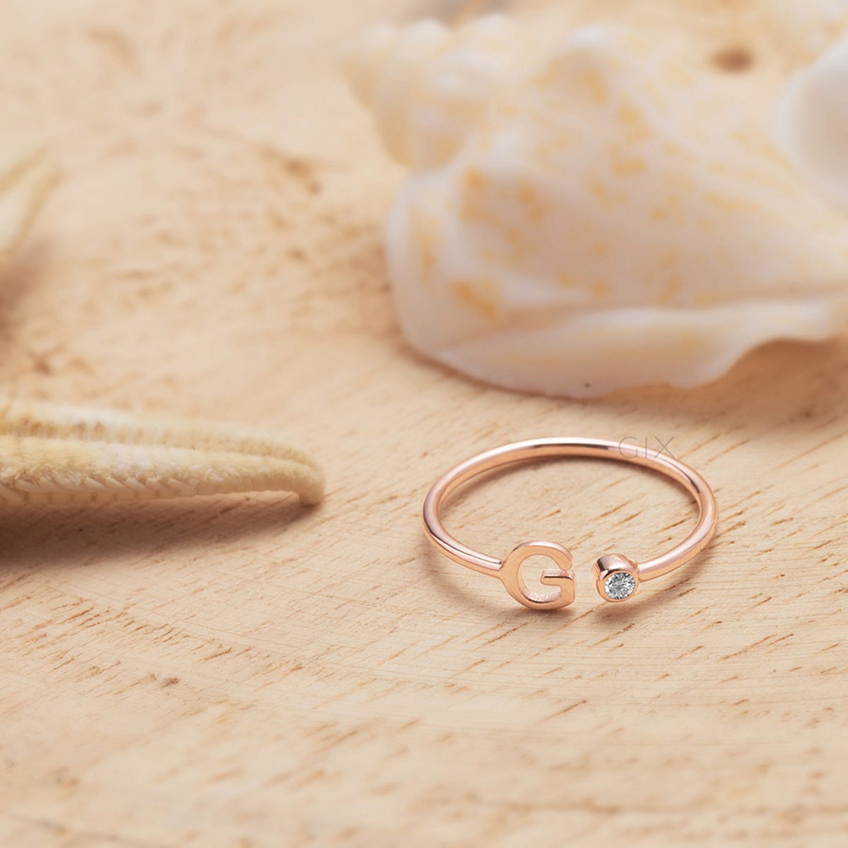 Open Initial Rings•Custom Birthstone Rings•Stacking Mothers Rings ...