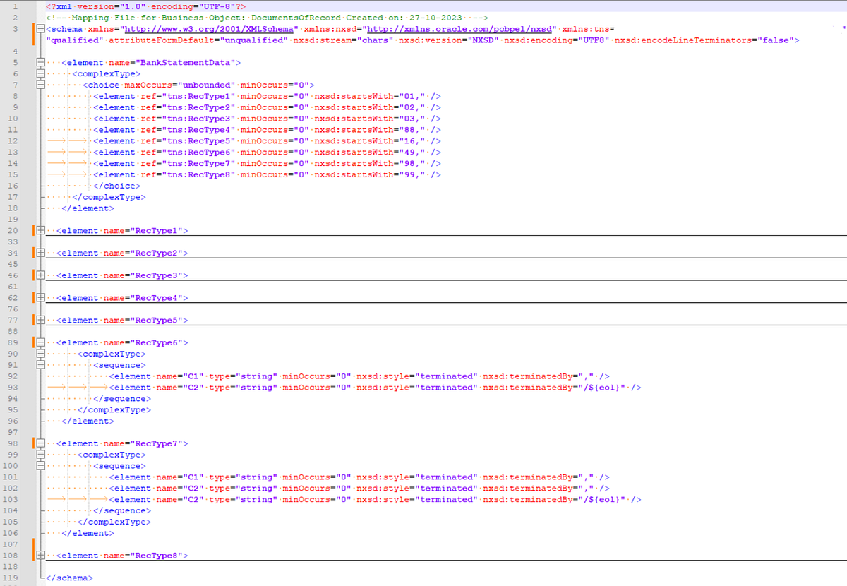 Use native XSD (nXSD) file formats in OIC to process complex structured ...