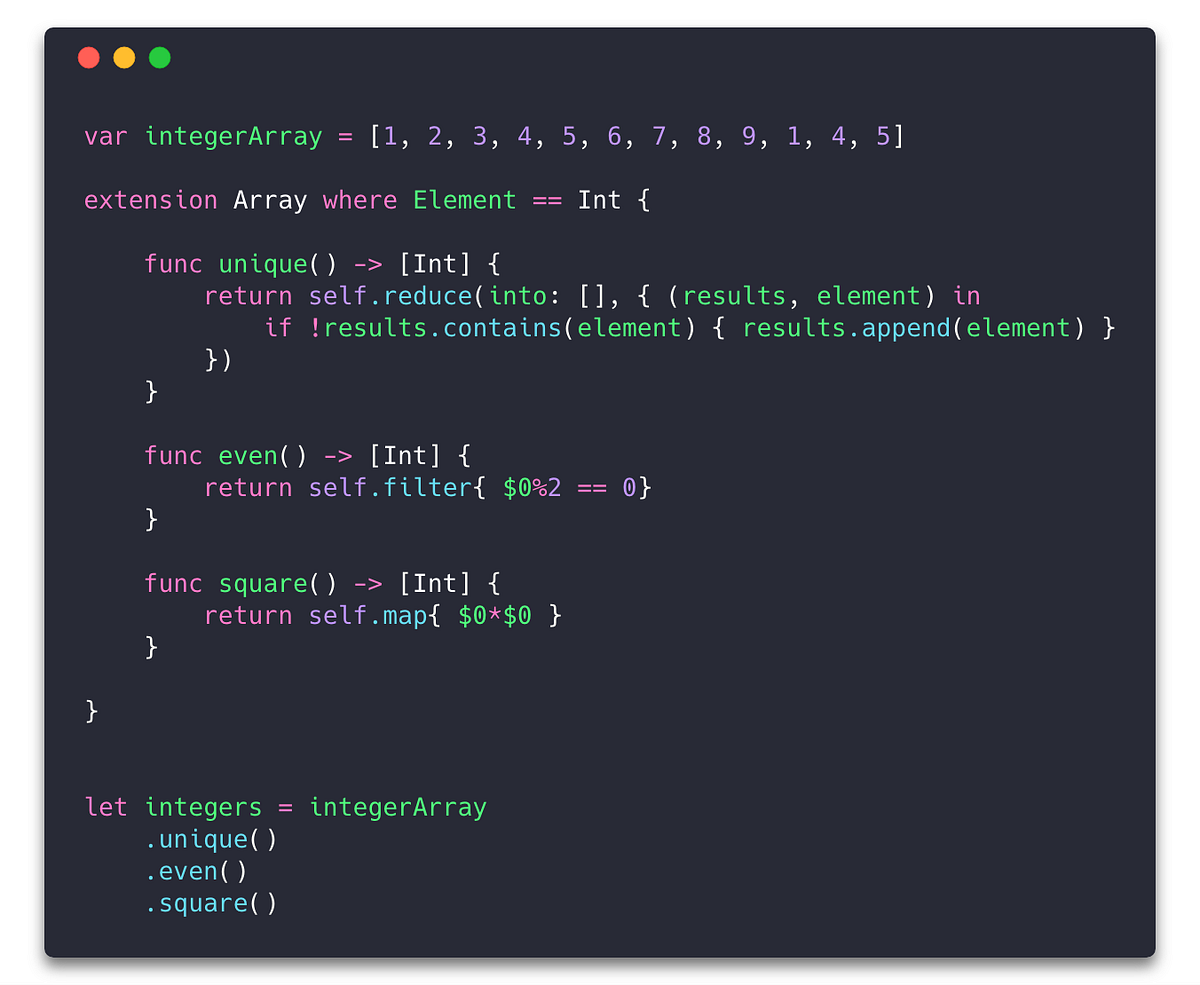 Function Composition with Swift Extensions by Nuno Vieira Medium