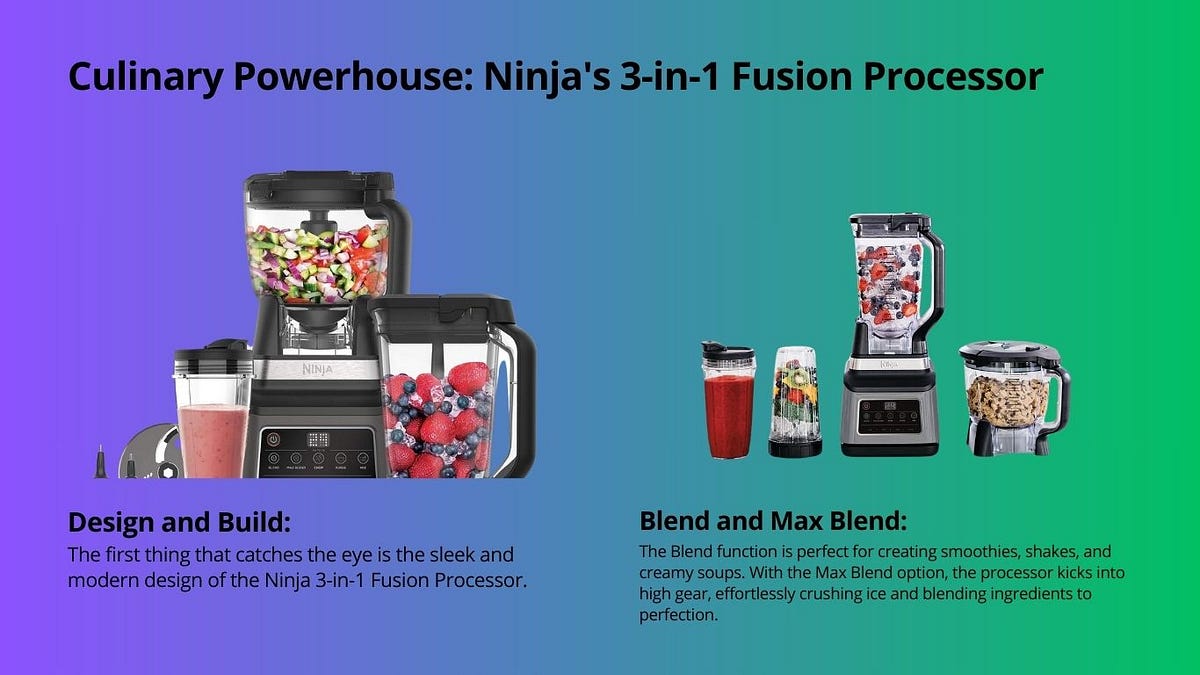 Culinary Powerhouse Ninja’s 3in1 Fusion Processor In the ever