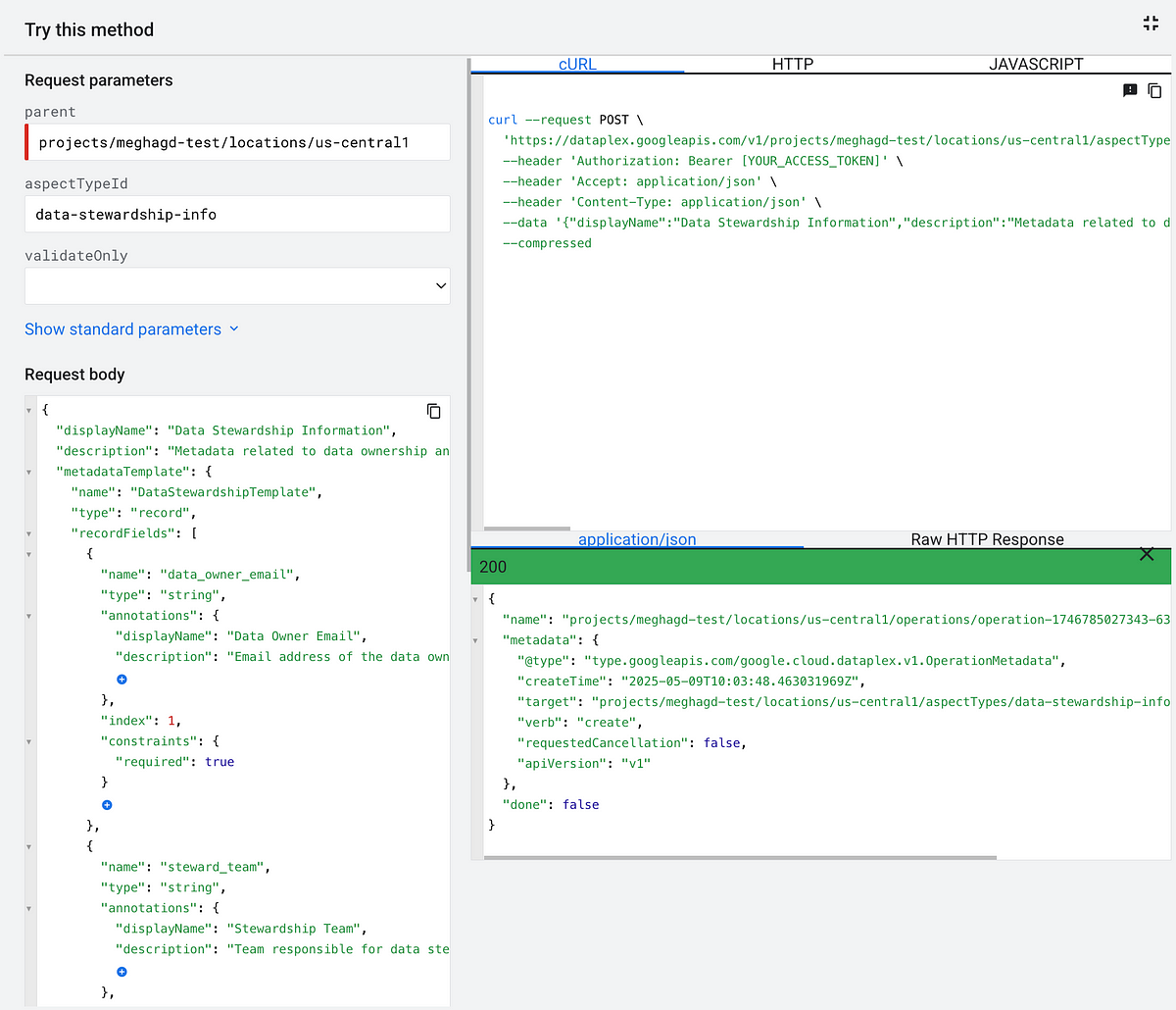 GCP Data Governance with Dataplex Aspects -A Taste of Experimentation with REST API’s | by Megha GD | Google Cloud – Community | May, 2025 GCP Data Governance with Dataplex Aspects -A Taste of Experimentation with REST API’s | by Megha GD | Google Cloud – Community | May, 2025