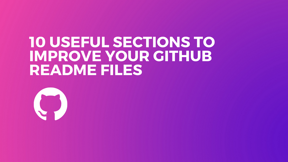 10 useful sections to improve your Github README files | by Saurabh ...