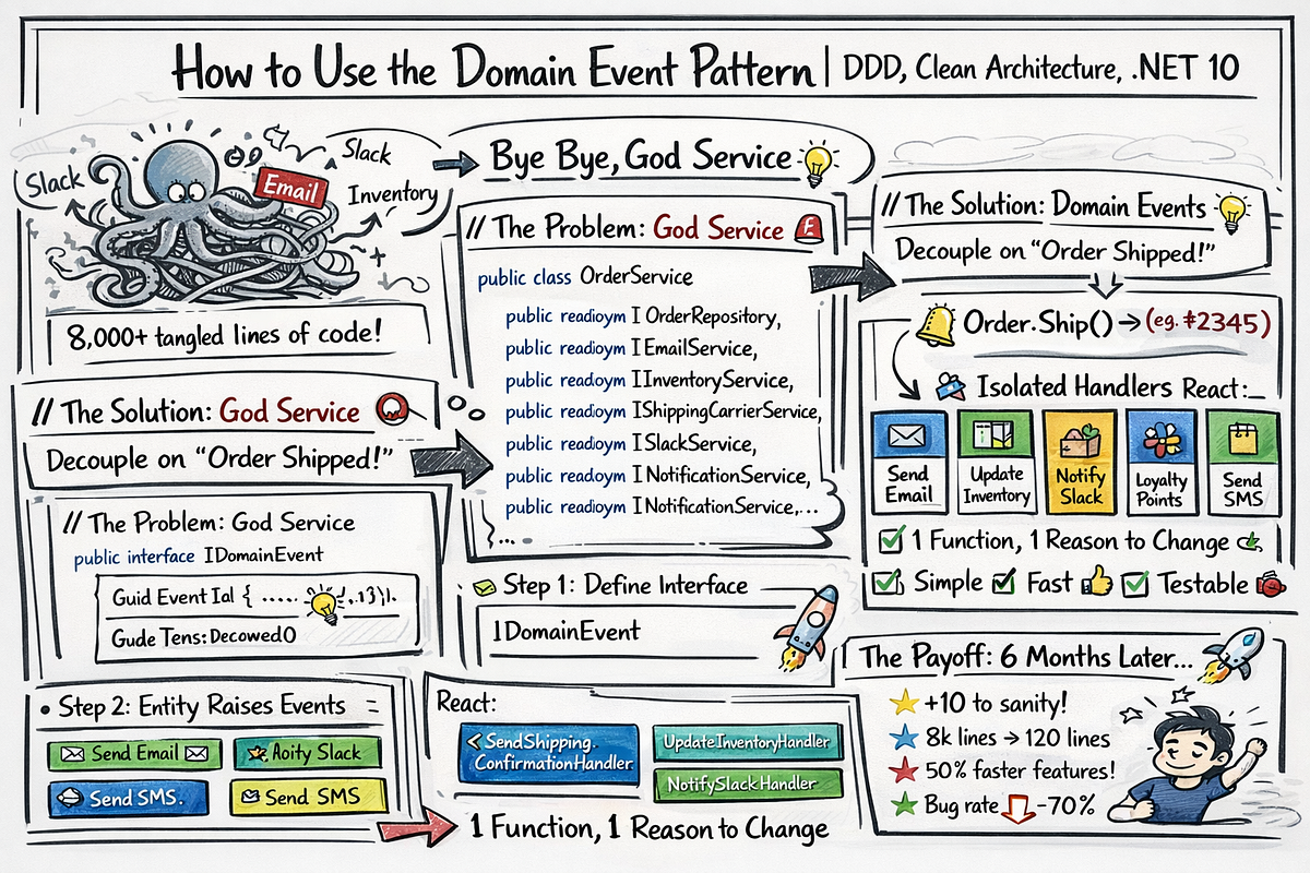 How to Use the Domain Event Pattern | DDD, Clean Architecture, .NET 10 ...