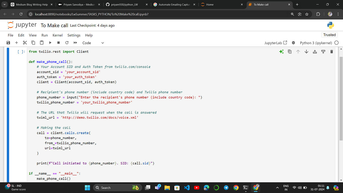 How to Make Phone Calls Using Twilio in Python | by Priyam Sanodiya ...