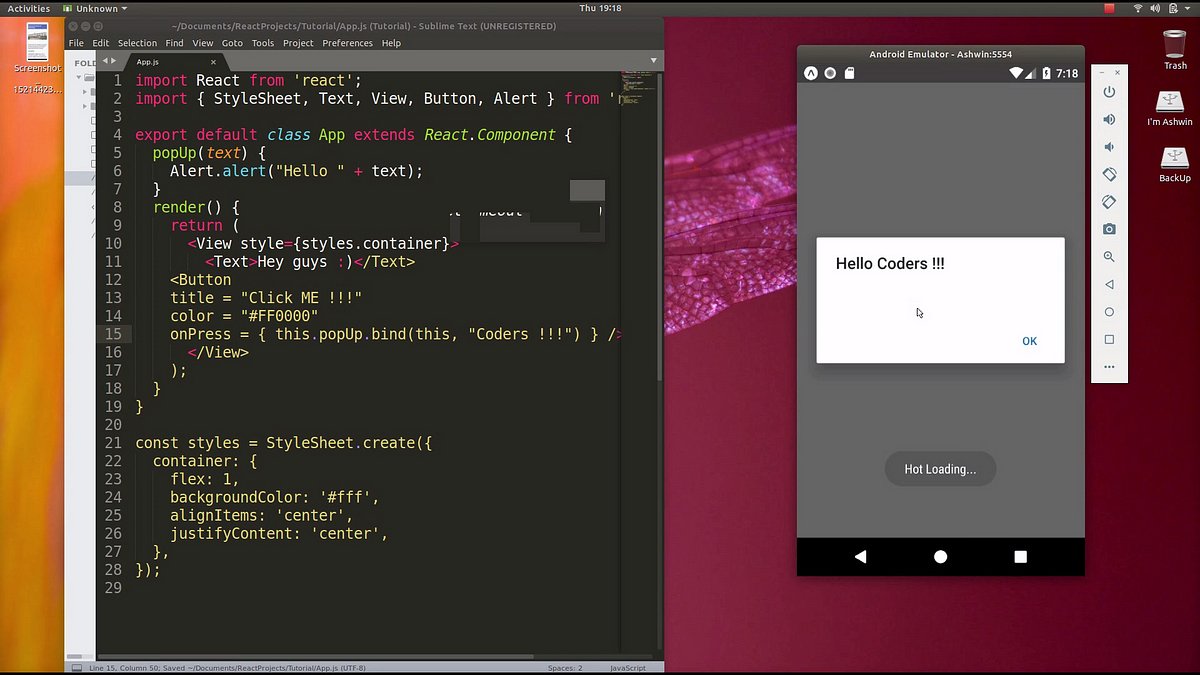 Installing React-Native and setting up a basic application from scratch ...