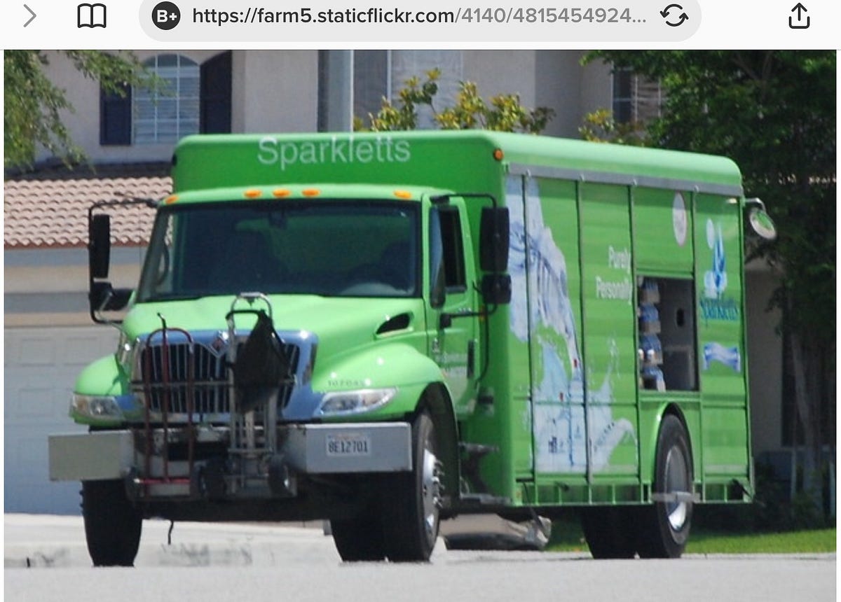 Today a Sparkletts truck saved me… | by Lu Skerdoo | Medium