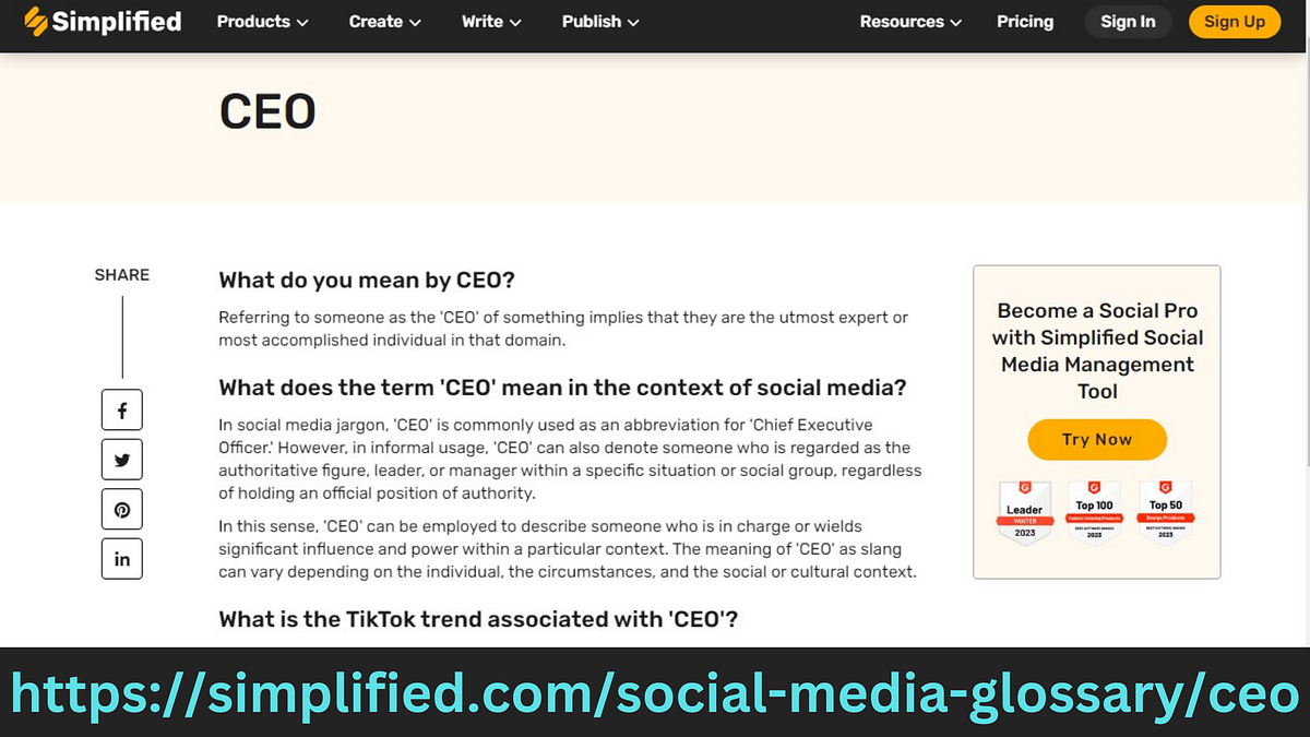 Understanding CEO Exploring Its Meaning in the Social Media Glossary