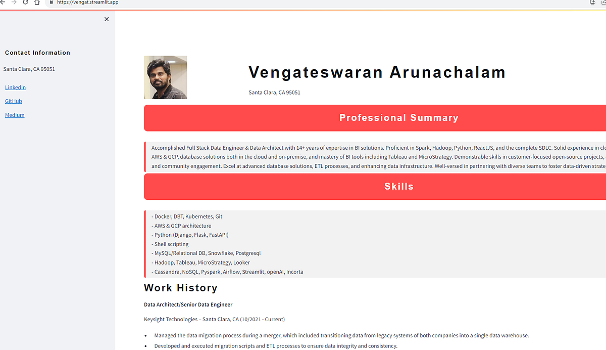 How I Built and Hosted My Resume on Streamlit Cloud for Free | by ...