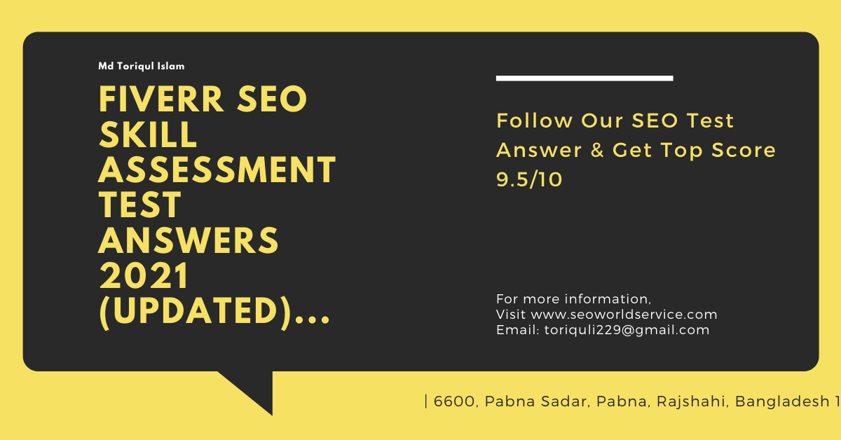 Fiverr SEO Skill Assessment Test Answer 2021 (Updated) Online It Promotion Medium