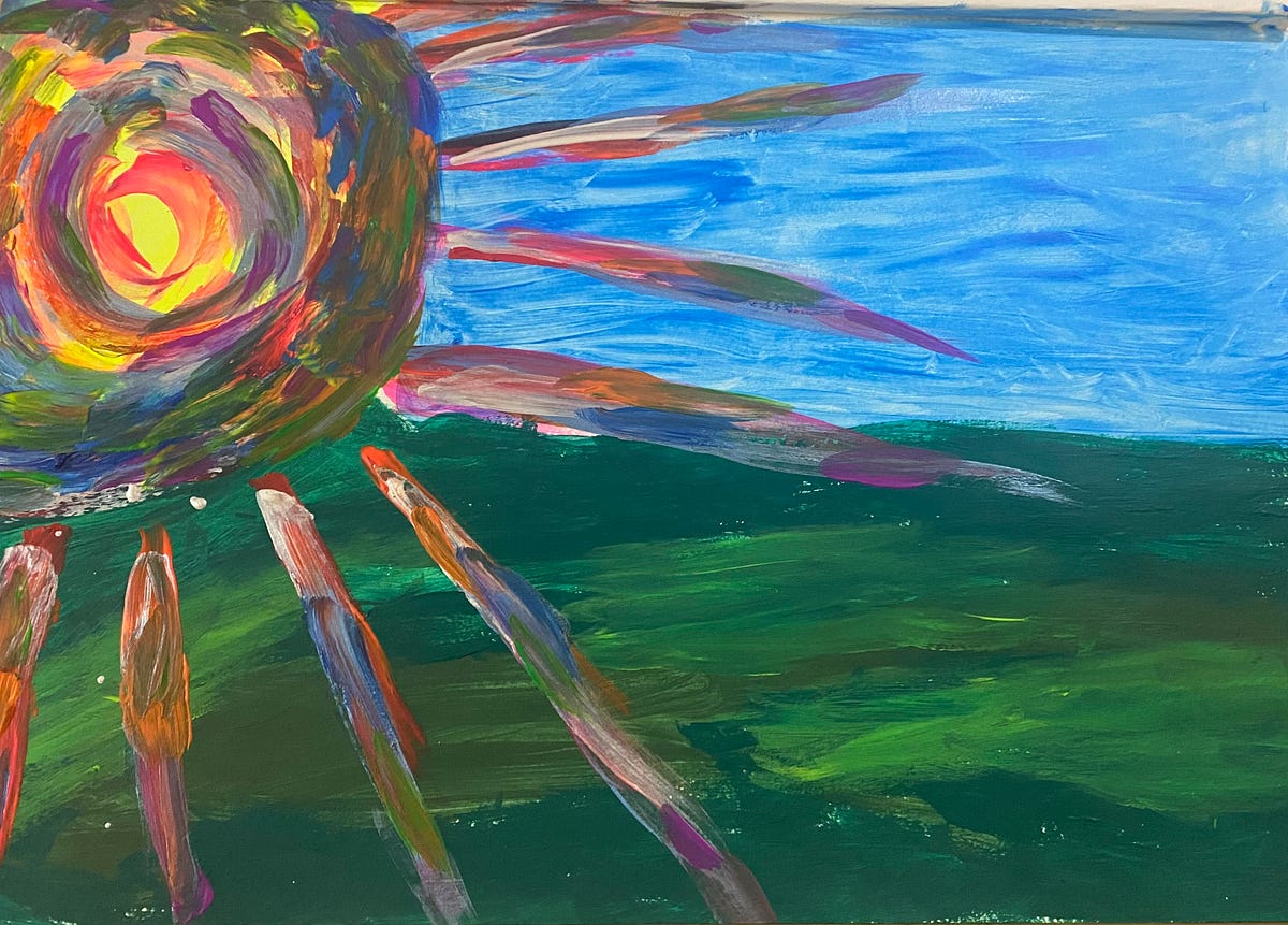 Colored Sun — Art and Paints Nidhika Medium