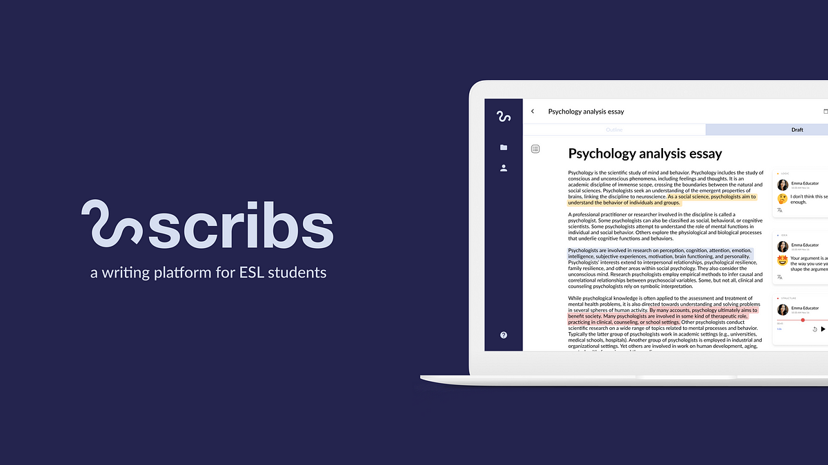 Scribs: a writing platform for ESL students | by Anh Nguyen | Medium