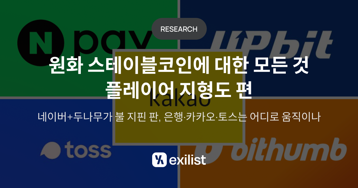 한국 원화 스테이블코인에 대한 모든 것 2— 플레이어 지형도 편