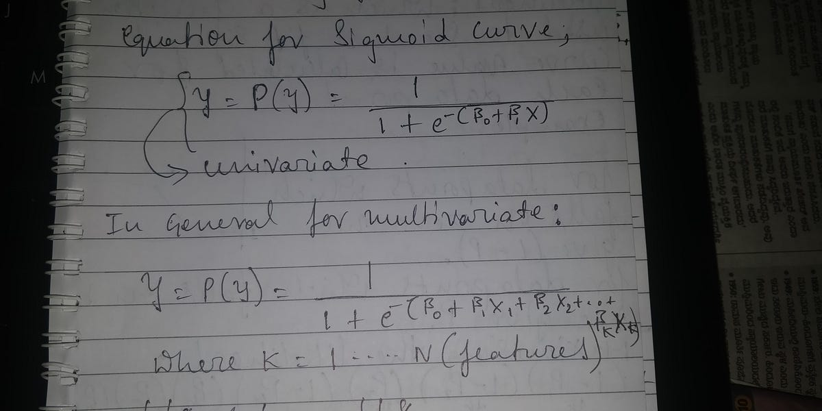 Logistic Regression Equation Explained With Example By Prajwal Kb 