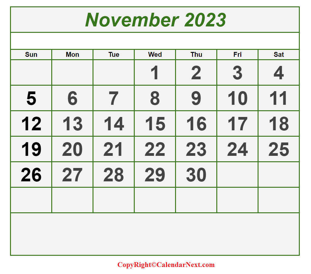 Printable November 2023 Calendar Template with Holidays | by Seogramin |  Medium
