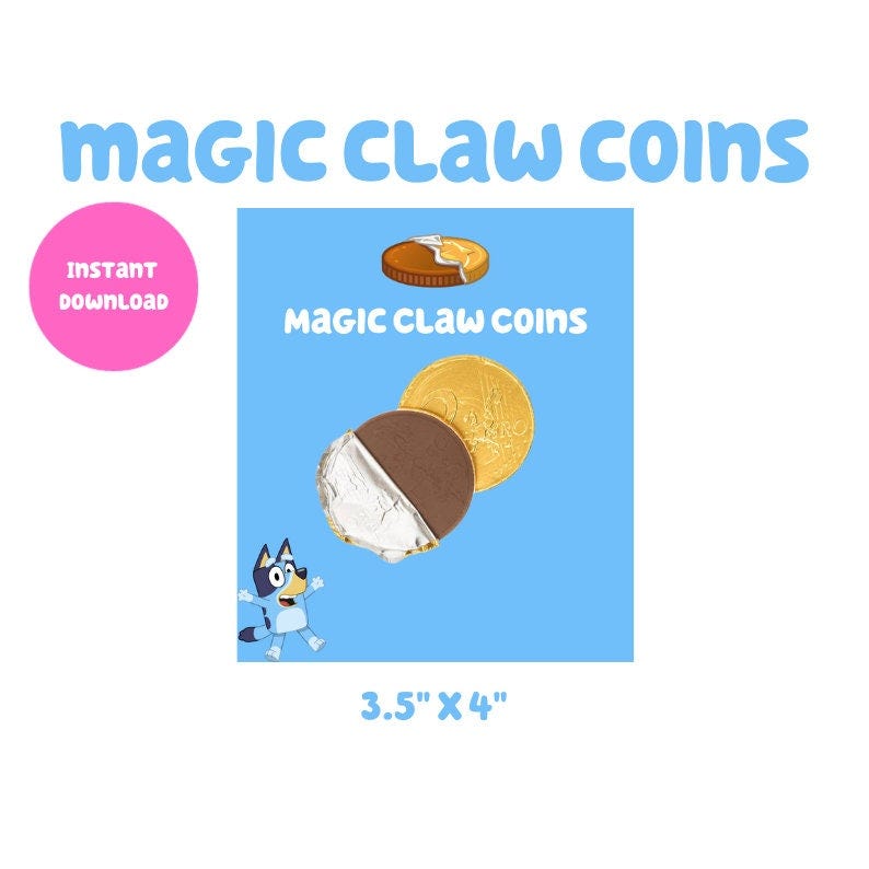 Bluey Party Favors Magic Claw Coins Digital Download | by Rashida ...