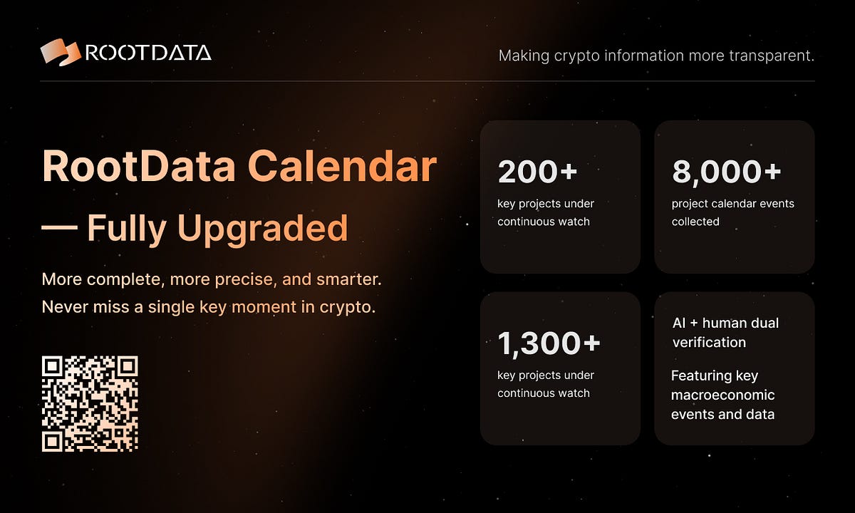 The First Professional-Grade “Crypto Calendar” Upgrade Goes Live: RootData  Redefines Market Information Standards | by RootData | Nov, 2025 | Medium