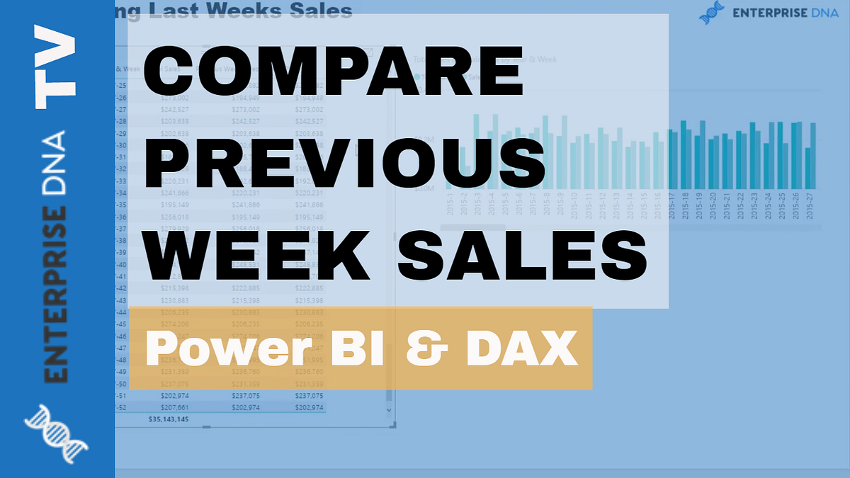 Calculate Week-Based Sales Using Advanced Time Intelligence With DAX In ...