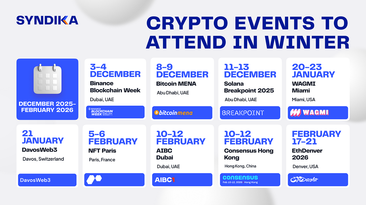 Top Winter Crypto Events (December 2025-February 2026) | by Syndika | Medium