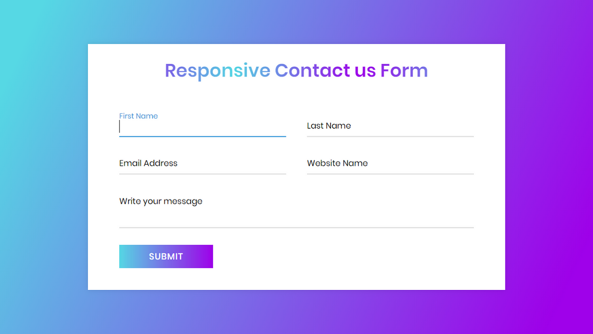 Responsive Contact Us Form Using HTML & CSS | By CodingNepal | Medium