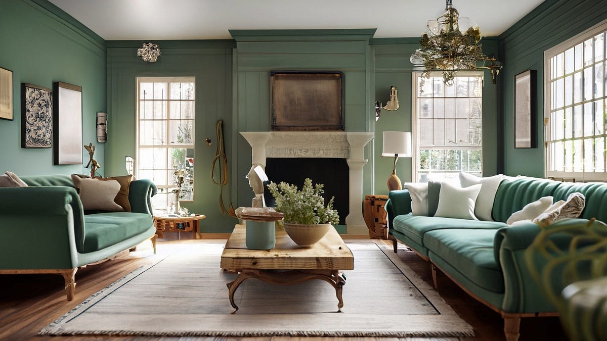 Rustic Sage Green Living Room. Rustic Sage Green Living Room. This