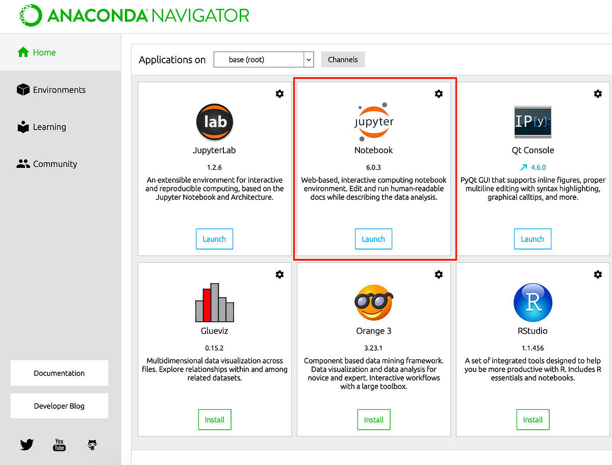 anaconda navigator jupyter notebook download