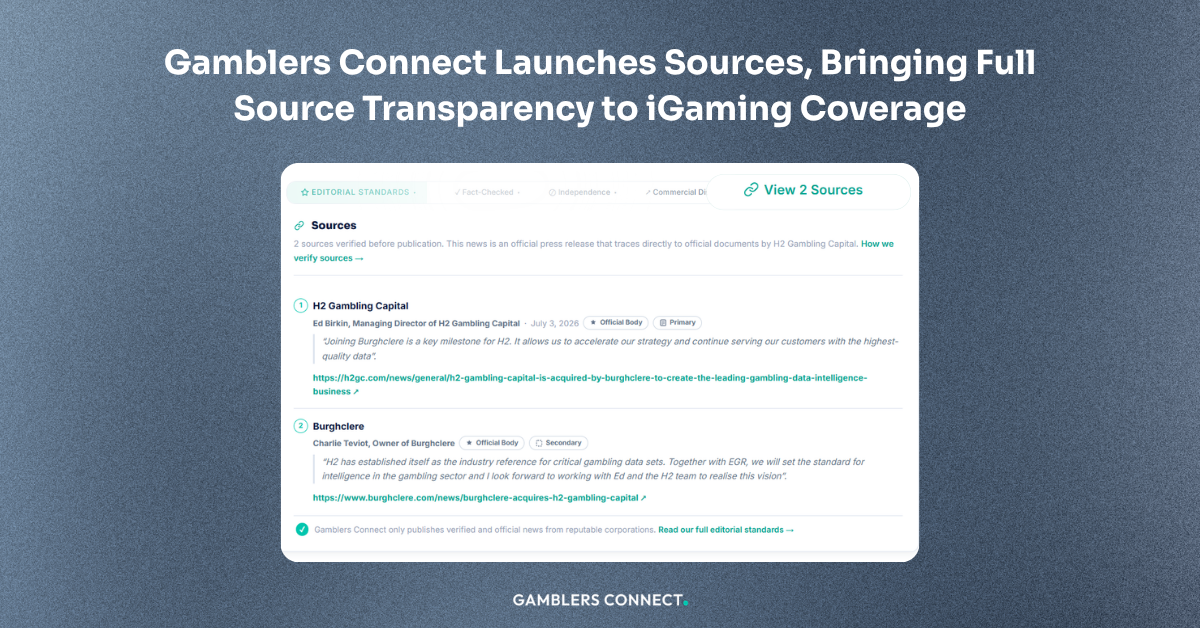 Gamblers Connect Puts Trust at the Foot of Every Story; Verified Sources Panel Now Links Each Claim…