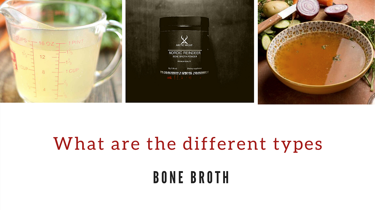 What are the different types of bone broth by Evi Tsokanaki Medium