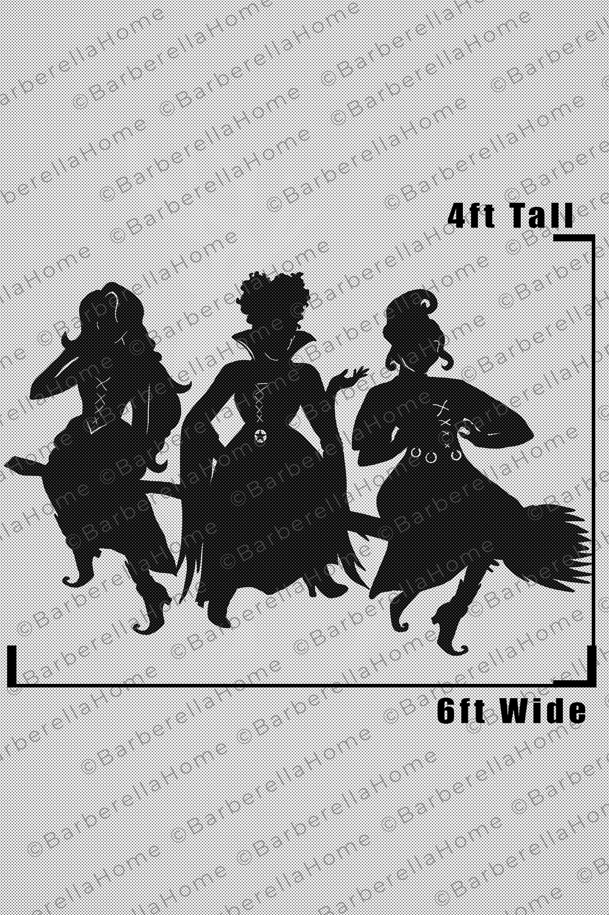 4ft Sanderson Sisters Hocus Pocus Witches Template When Made. Printable 