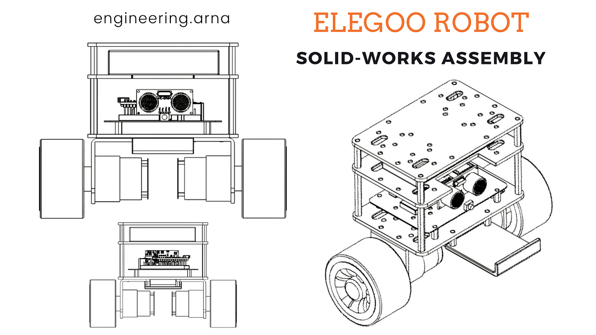 Modelling the Elegoo Tumbller Robot on Solid-Works! | by Arna Roy | CAD  Model of ELEGOO Tumbller Robot | Medium