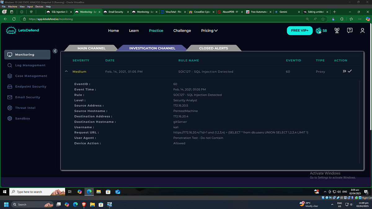 SOC127 — SQL Injection Detected. Hello everyone! Today, I will… | by ...