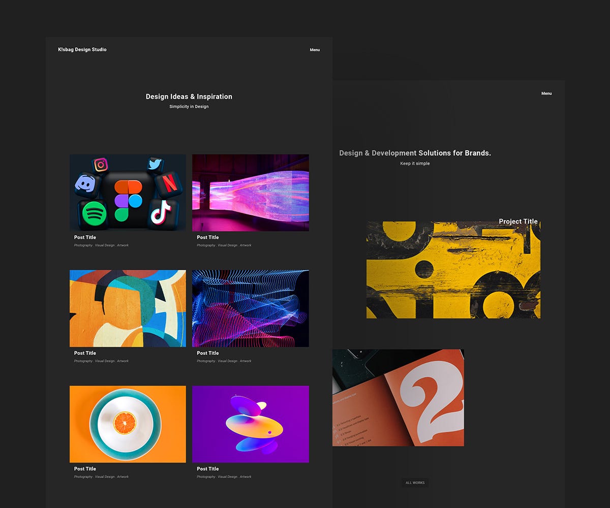 K!sbag Minimal Portfolio Website / Night Style - UIUX Hub - Medium