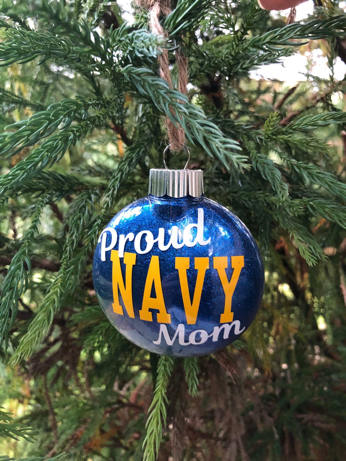 Proud NAVY, Navy Family Christmas Tree Ornament, Navy Mom, USNA, Go