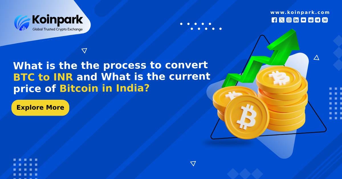 What is the process to convert BTC to INR and What is the current price