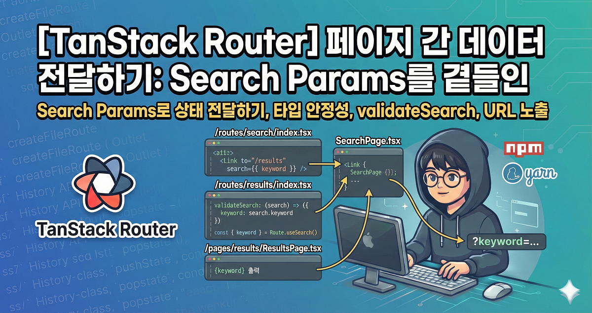 [TanStack Router] TanStack Router에서 페이지 간 데이터 전달하기 : Search Params를 곁들인 ...
