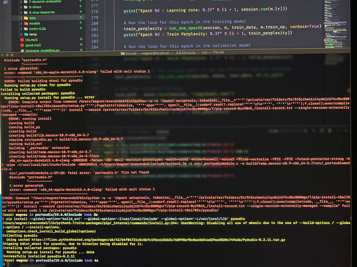 Installing PyAudio on MacOs. No more “portaudio.h” error by Wagner